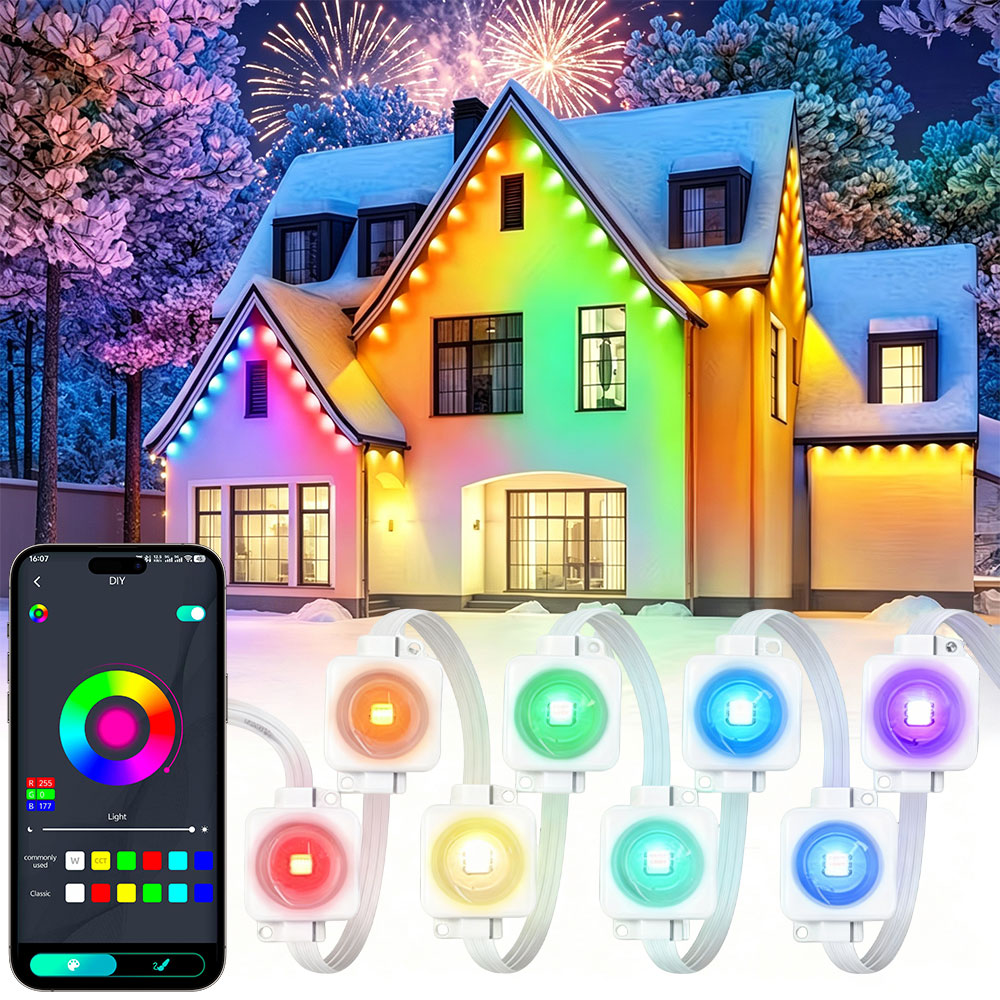 150FT 90LED Smart RGBIC Perman - Smart Home Yellow ulasan dan harga