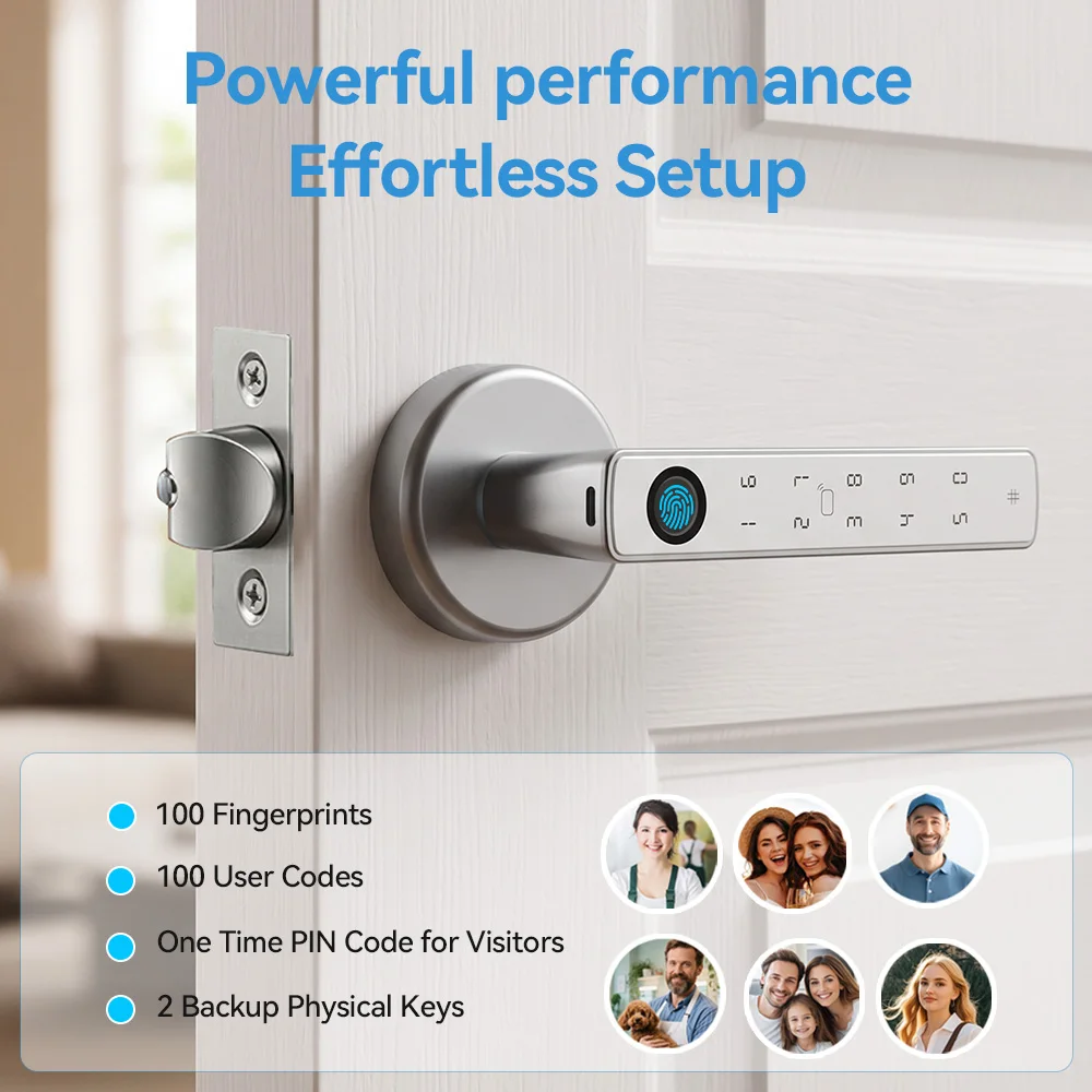YFK Tuya Smart Door Lock Handl - Smart Home Door Lock ulasan dan harga